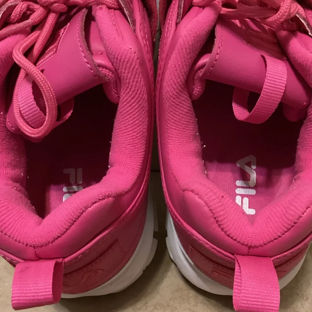 Fila Bright Pink and White Sneakers - Picture 3 of 5